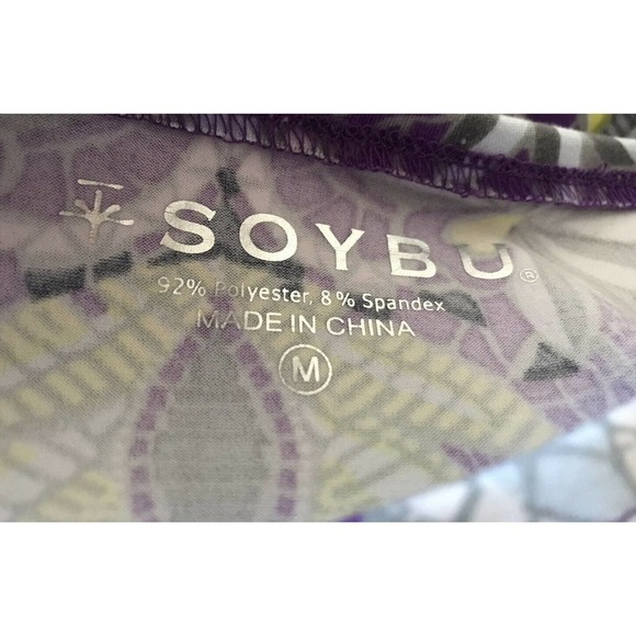 Soybu | Geometric Print Women's Size M Medium Purple 3/4 Sleeve Crew Neck - Picture 7 of 7